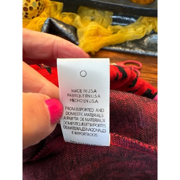 Eva Franco Dash Sweatshirt Pink Red Tigress Women 10 Red Animal Print Pullover - Picture 10 of 10